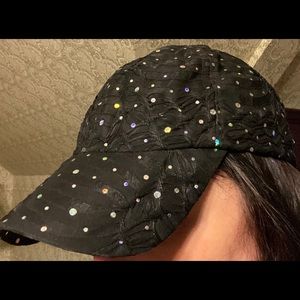 Black sequin ball cap